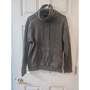 H&M men's hoodie, olive green, with quilted detailing on the shoulders MEDIUM